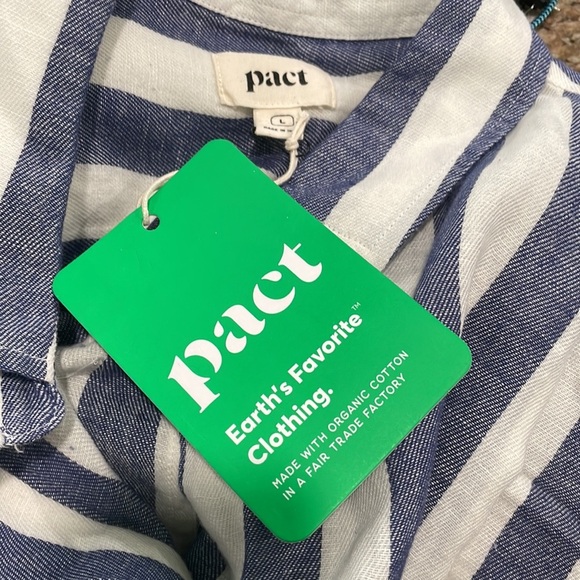 Pact blue and white striped Harbour romper NEW size large - Picture 7 of 9